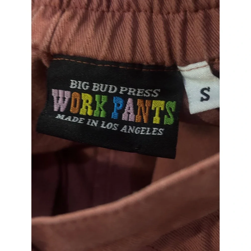 Big Bud Press Work Shorts Clay Pink Salmon Cotton Twill High Waisted Small